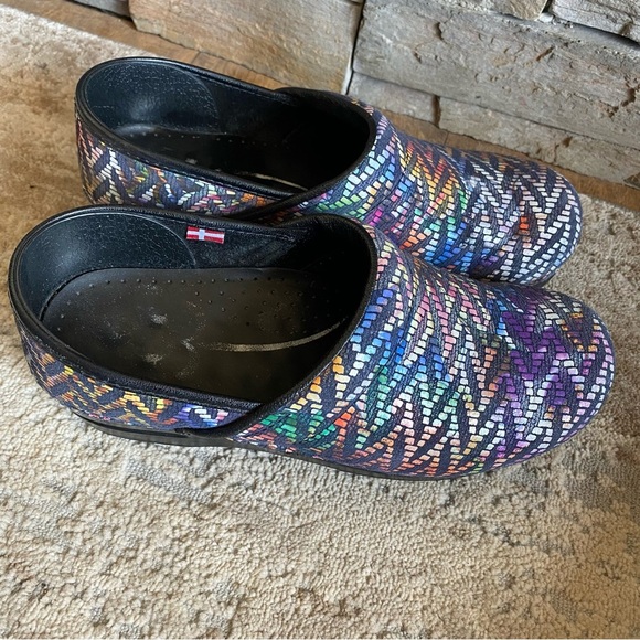 Sanita Raffia Clogs Slip On Multicolor Colorful Platform Heel Nursing Comfort 39 - Picture 6 of 10